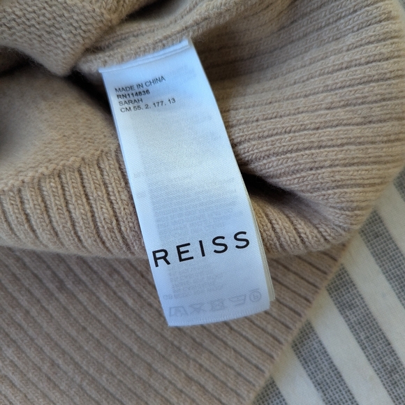 Reiss Casual Wool-Cashmere Roll Neck Jumper in Camel - Picture 7 of 11